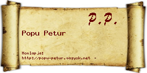 Popu Petur névjegykártya